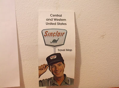 VINTAGE 1970 SINCLAIR OIL COMPANY CENTRAL & WESTERN STAES TRAVEL ROAD MAP (NEW)