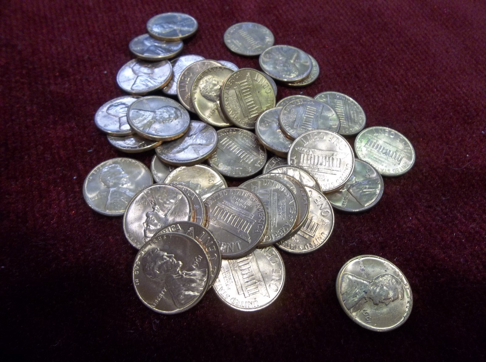 Bright Gem Uncirculated 1961 P & D Lincoln Cent Rolls (2) Rolls