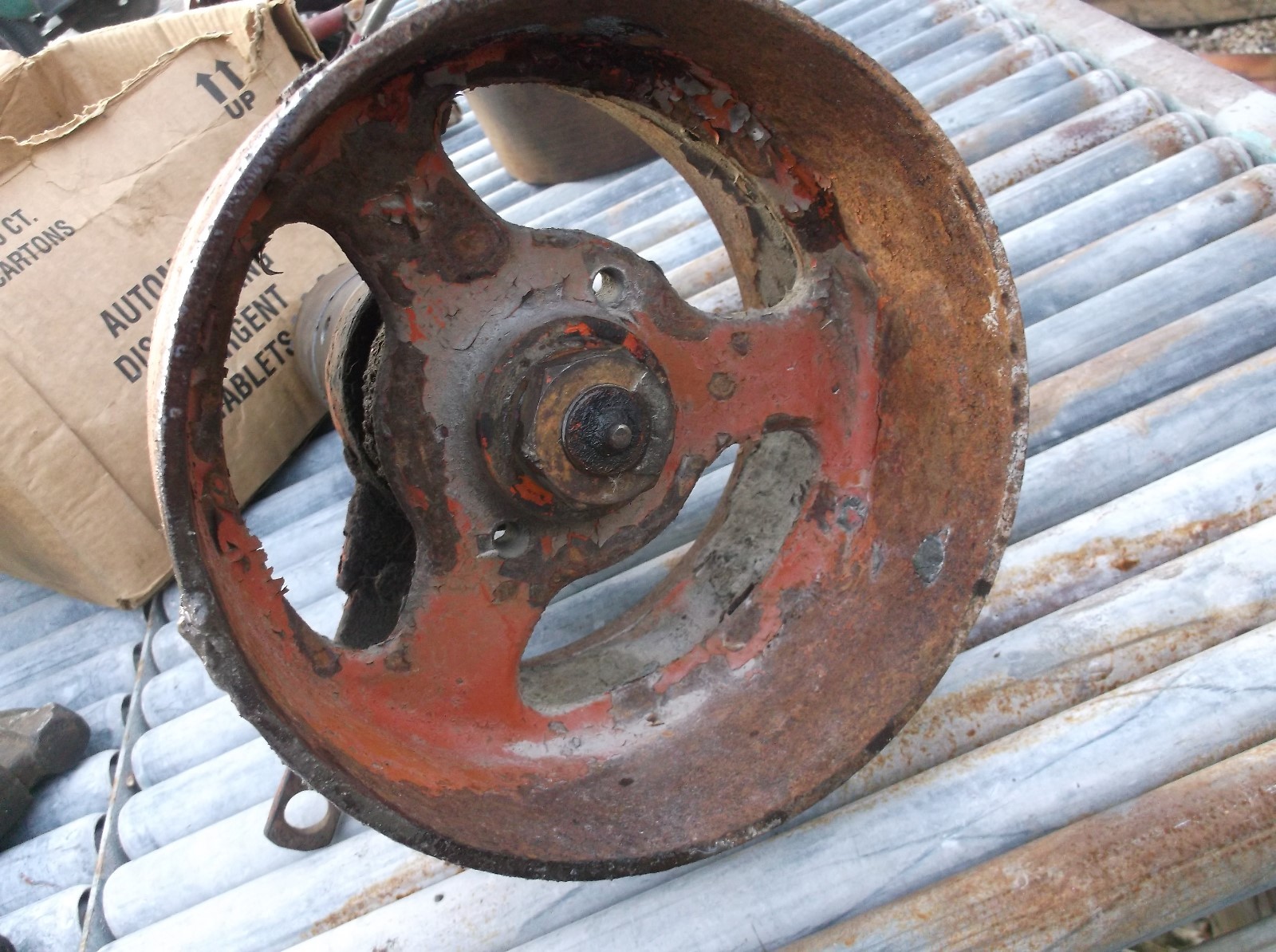 Allis Chalmers WC Tractor steel AC belt pulley drive assembly flatbelt part