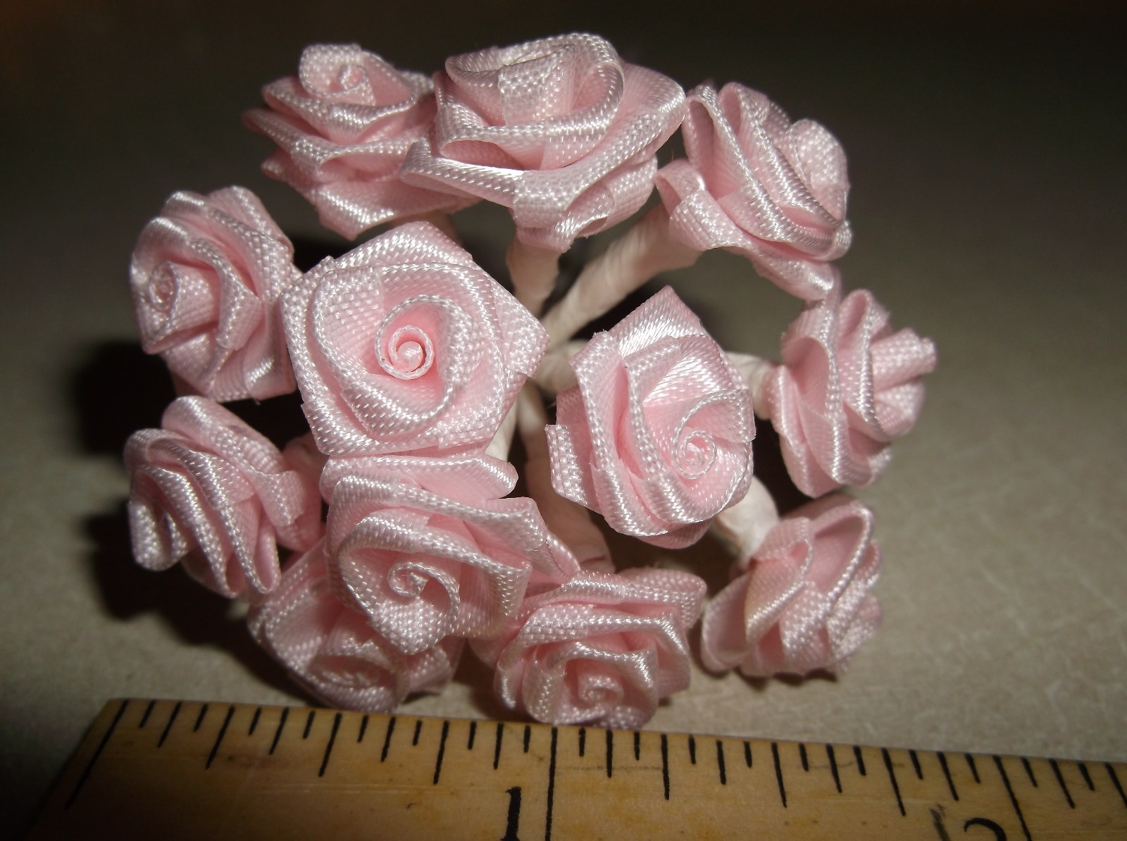 PINK WEDDING SATIN RIBBON ROSES--65 PACKAGES