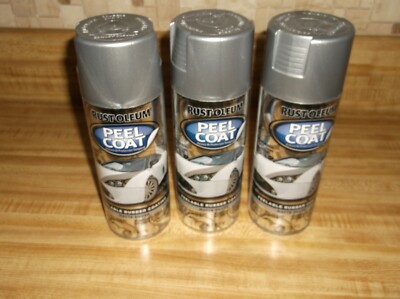 NEW 3 Cans Rust-Oleum Peelable Rubber Coating Matte Silver 11 Oz Spray Aerosol