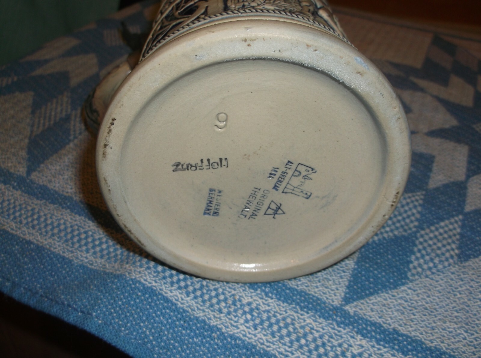 Vintage Lidded Beer Stein by ALT-Grenzan 1894, Original The Walt, Hoffritz, #6,