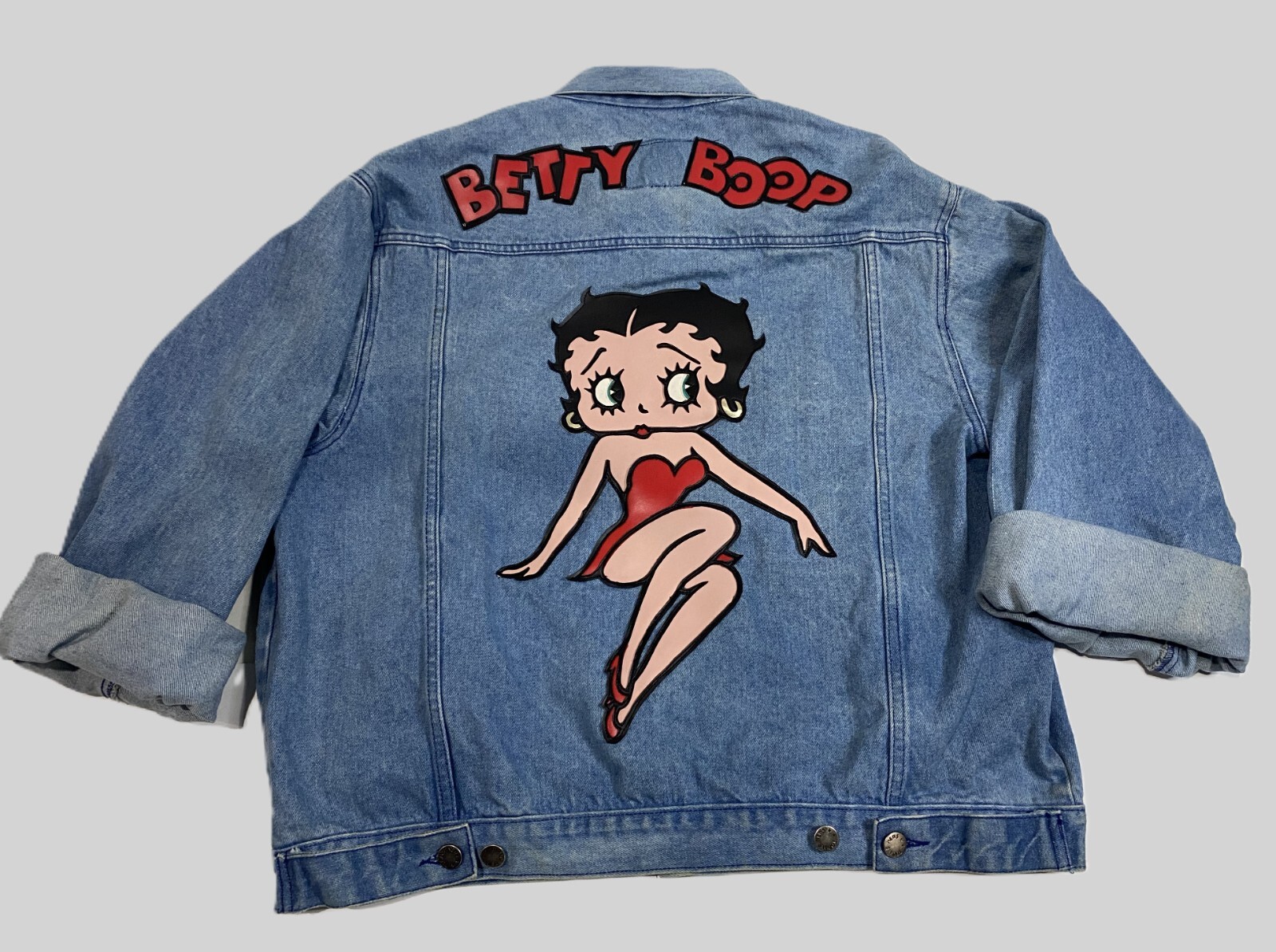 Vintage 90s AMERICAN TOONS Betty Boop Denim Jean Jacket SZ L