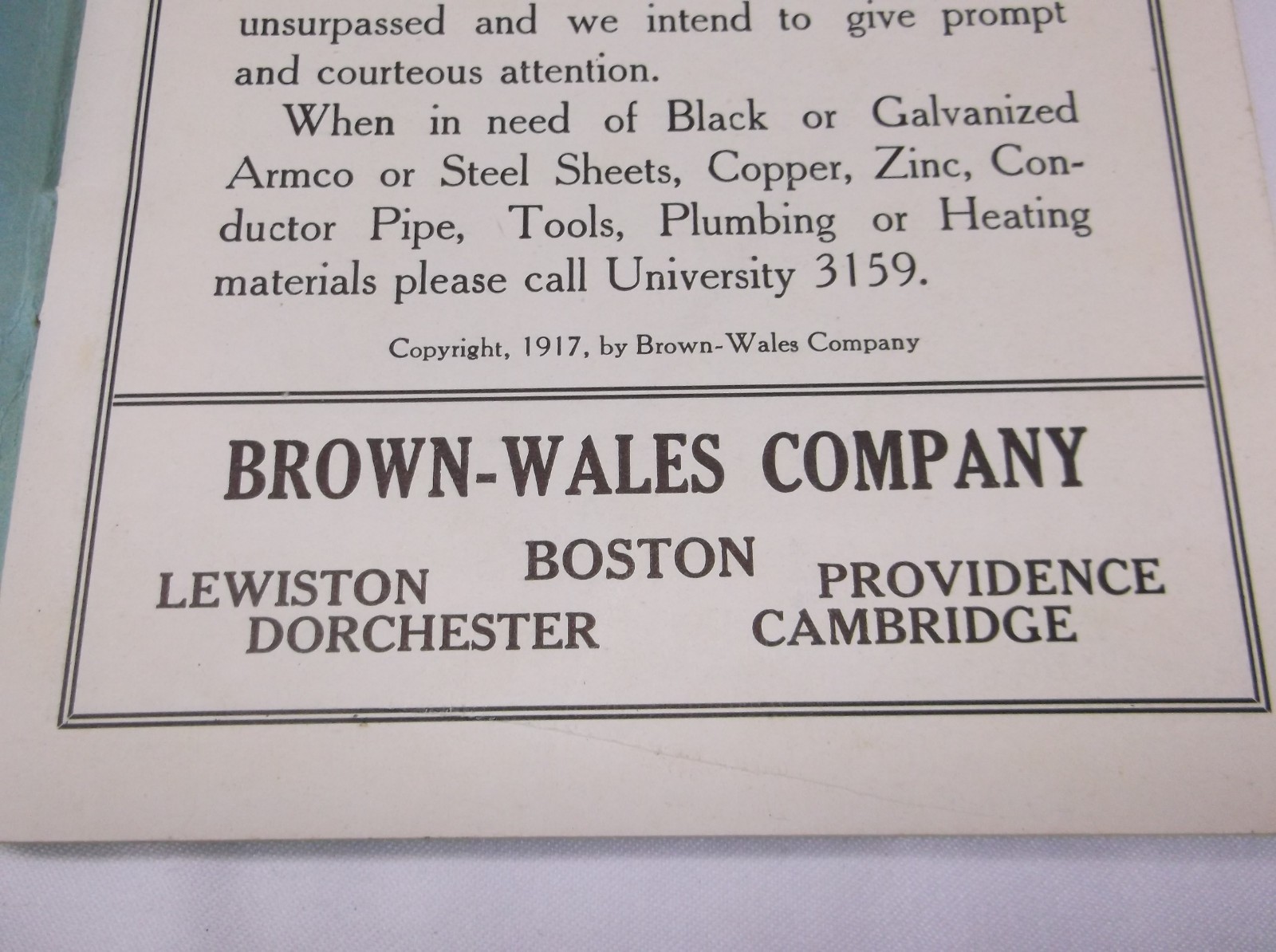 VTG 1929 Brown-Wales Co Plumbing & Steam & Water Goods Price Guide Catalog