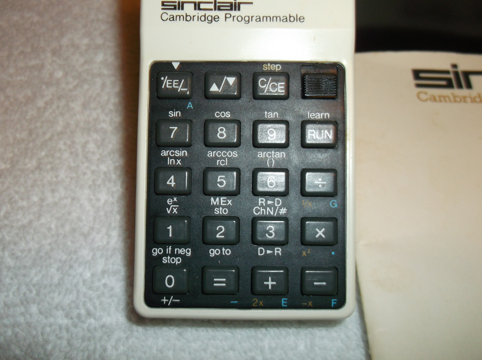 Vintage Sinclair Cambridge Programmable Calculator With Box Manual And Case