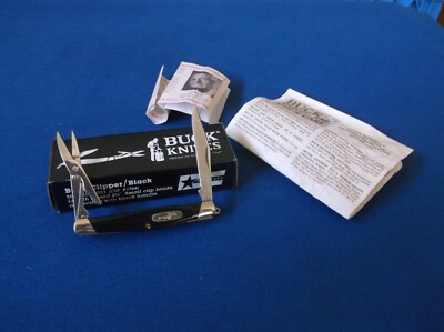 New 1990 Buck 305X Clipper Knife 305S1 Black w/Box and Papers