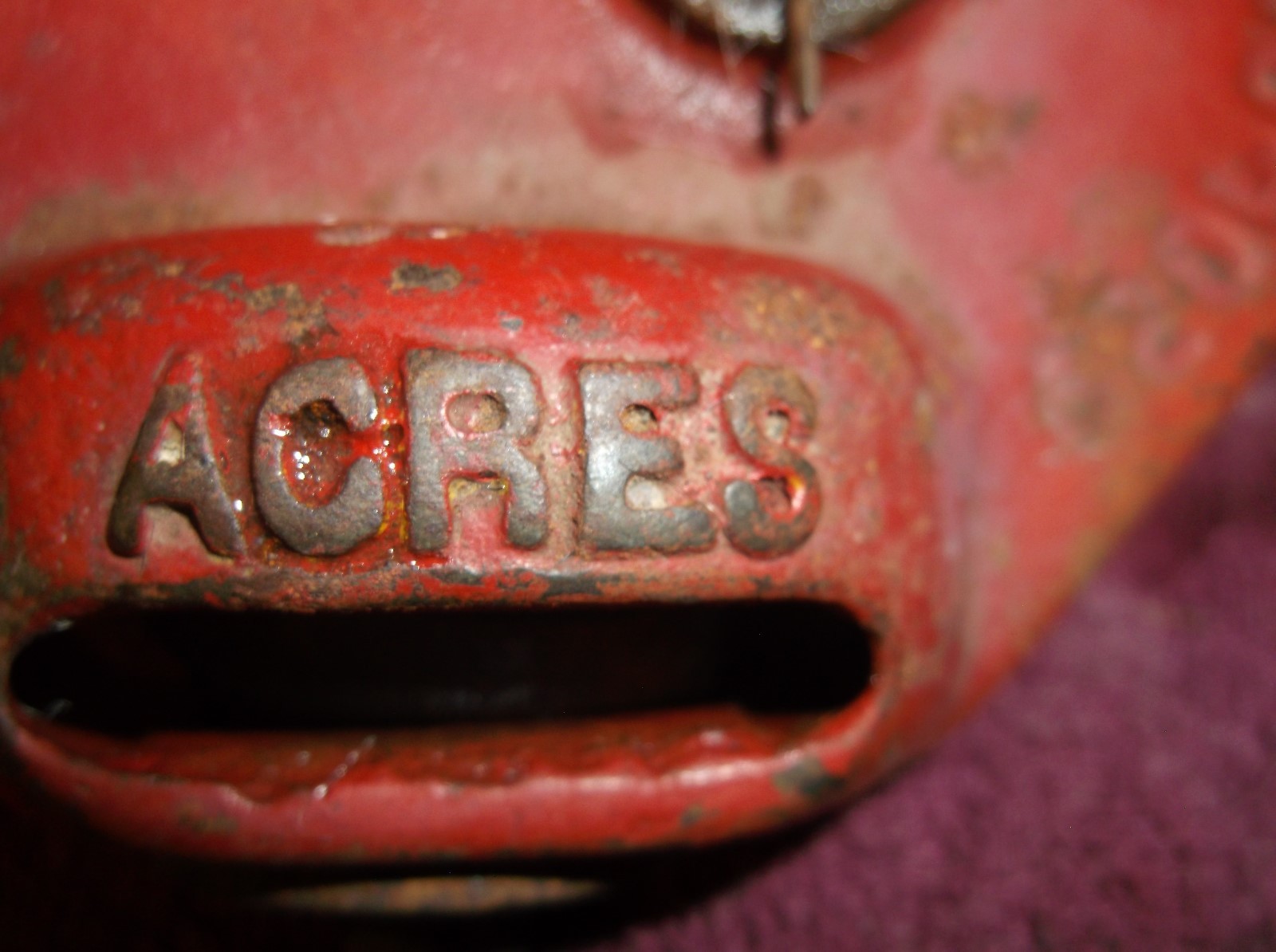 Vintage IH IHC GRAIN DRILL SELECTOR PLATE NICE International Harvester Red