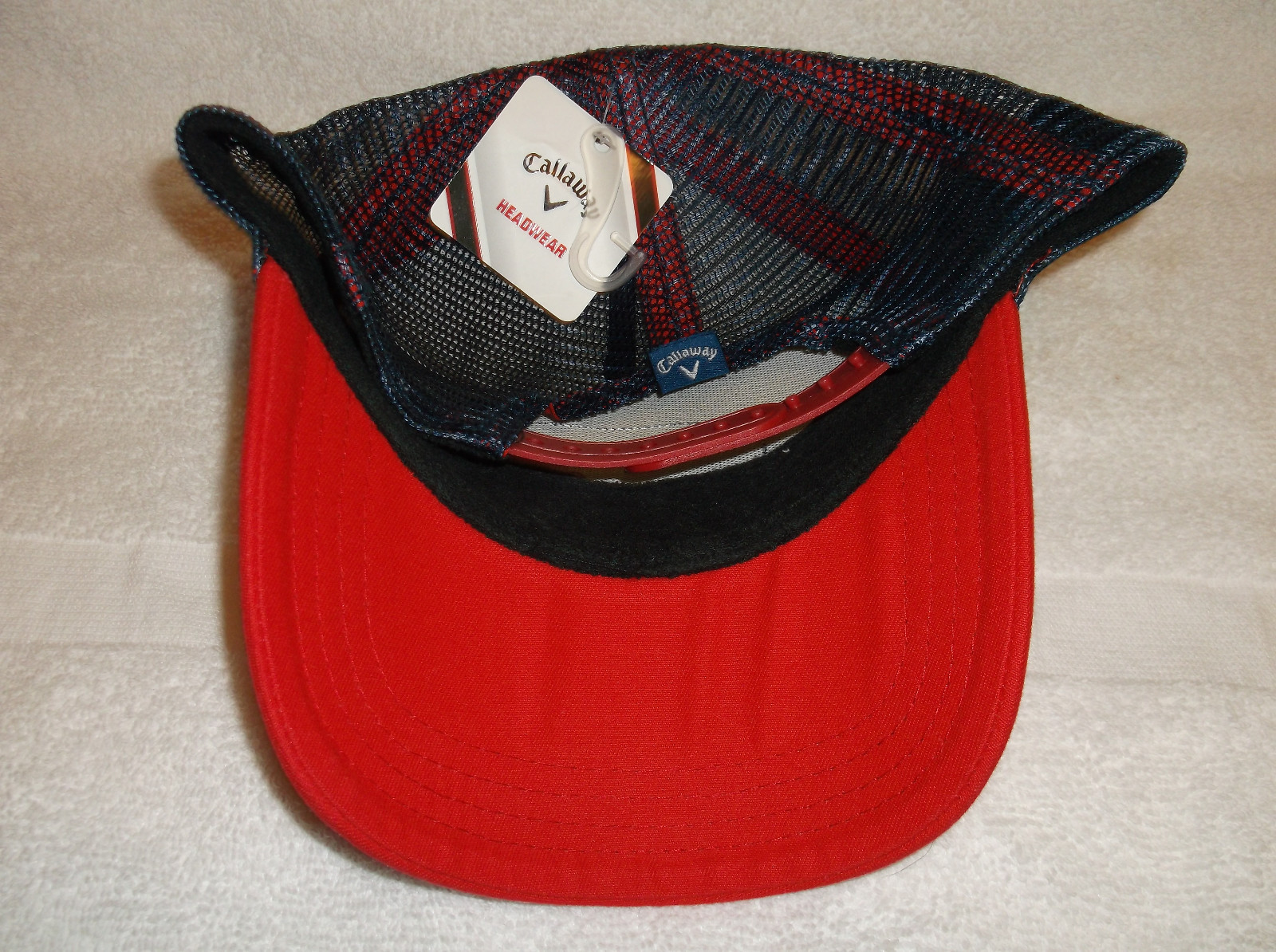 Callaway Golf Red White Blue Patch Mesh Trucker Snapback Cap Hat NWT