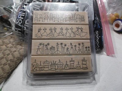 Stampin Up! Wood Mounted Rubber Stamps Simply Sweet Set Of 4 2003 NEW