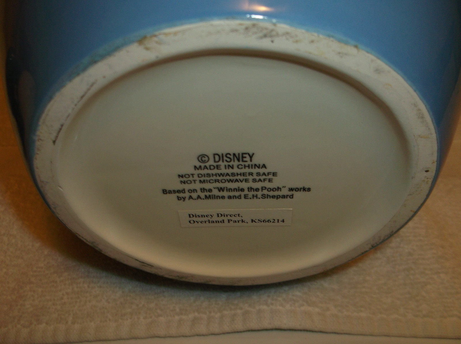 Disney Direct Eeyore Peek A Boo Canister Cookie Jar Blue