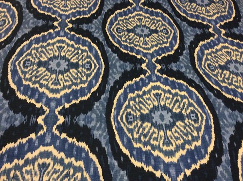 Linen/Cotton Fabric By Duralee Masala 72031 146 Denim Blue Medallion 12 Yardsx54