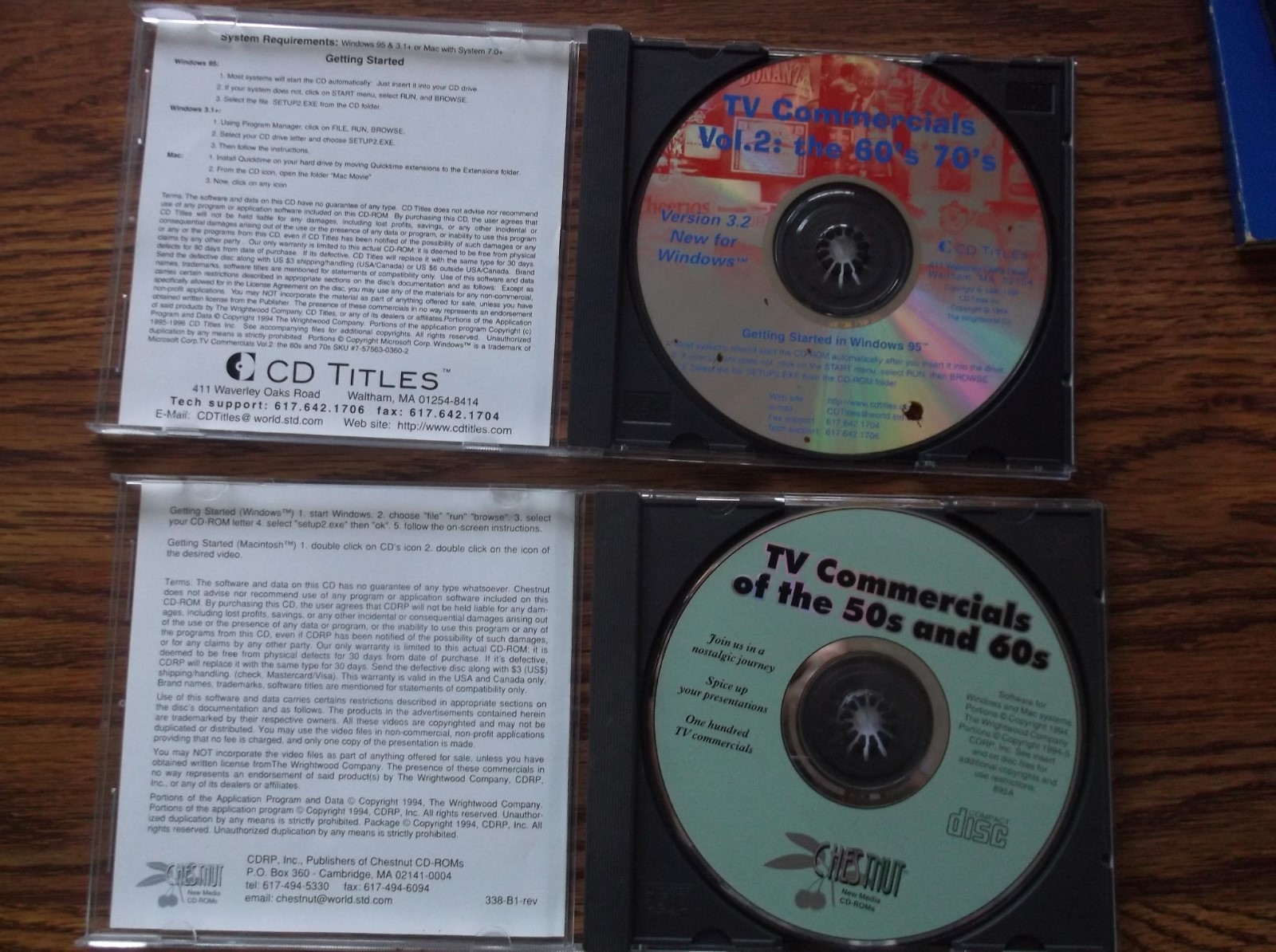 2 CD's-TV Commercials 50's 60's & 70's (PC, CD-ROM) Very Good!!  over 180 files