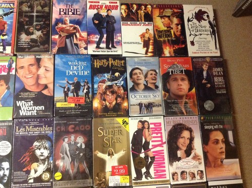 Mixed Lot Of 69 Brand New Sealed VHS Tapes: Movies, Workout, Documentaries, Etc