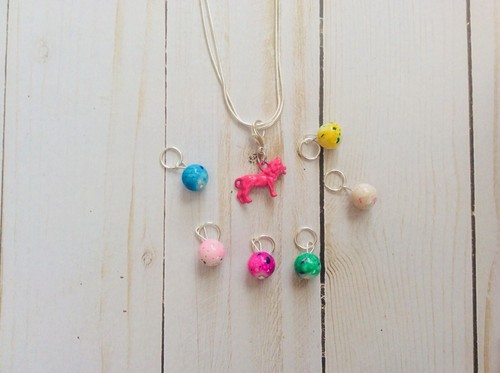 stitch markers Neckles, knitting Stitch Markers, Progress Keeper, Pink Lion