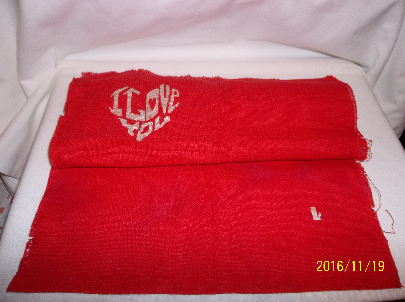 RED NEEDLEPOINT with 