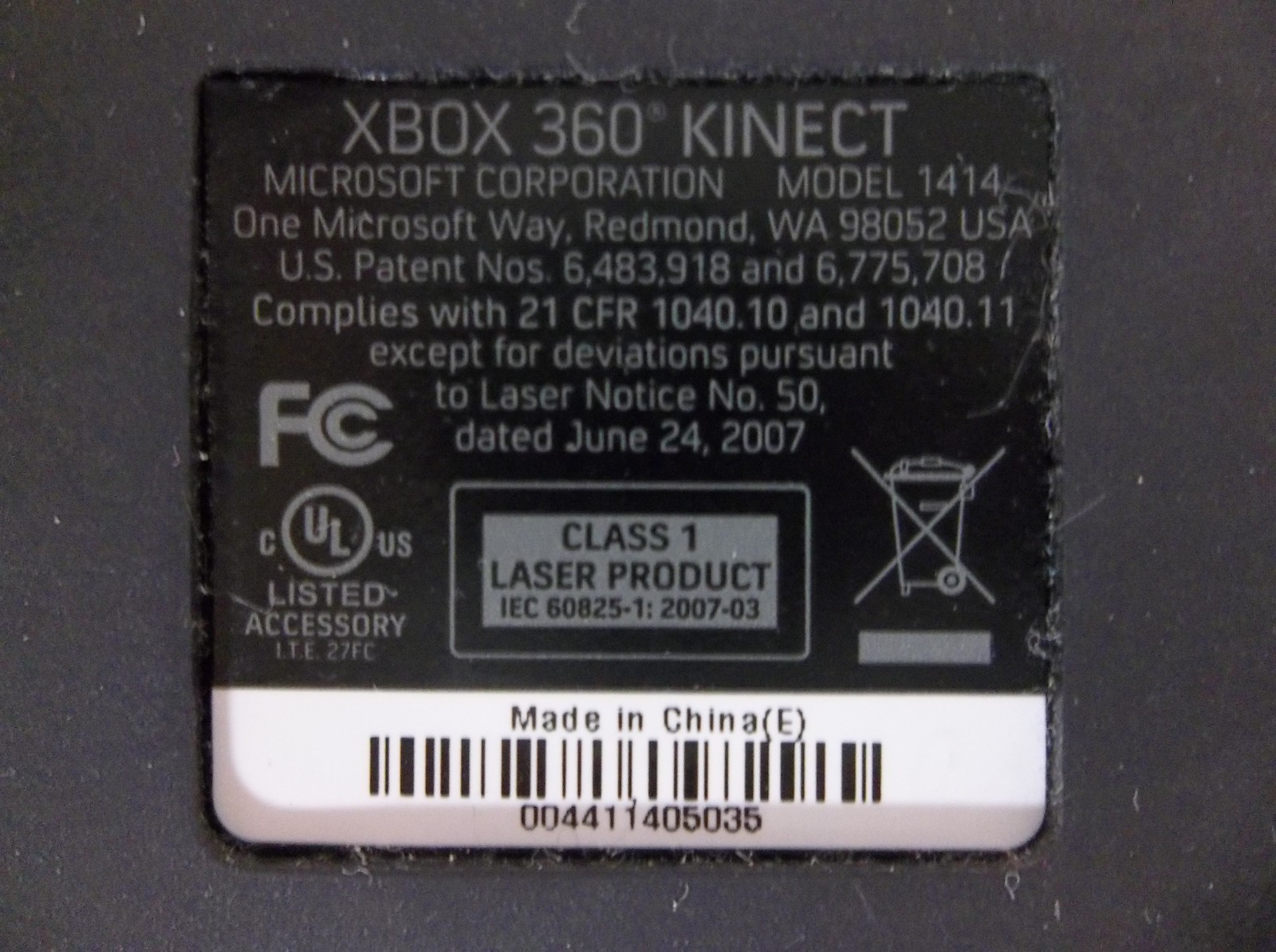 Microsoft Xbox 360 Kinect Motion Sensor Bar Official Genuine OEM