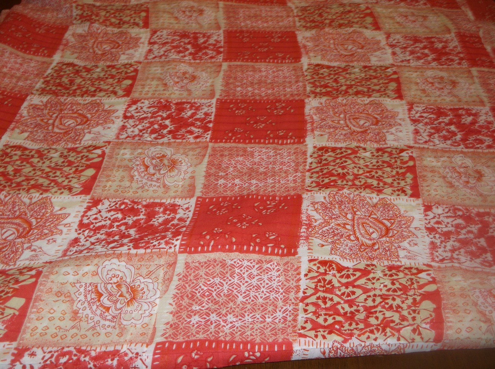 vtg hippie print sewing fabric, 2 7/8 yds 50 w