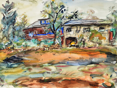 Friedrich Kunitzer 1907-1998 Kördorf / Aquarell Künstlerhaus im Jammertal Taunus