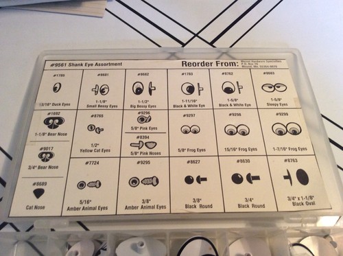 Meisel Hardware Specialties #9561 Lot of Shank Eyes Wood Hobby Kit Lot Bear Nose