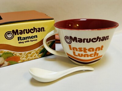 Maruchan Ramen Noodle Mug with Spoon Ceramic By MAD Engine Soup Bowl