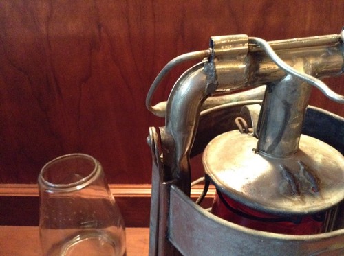 Vintage Dietz King Fire Department Kerosene Lantern with Red & Clear Lenses