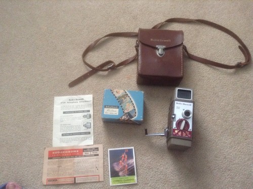 Vintage Bell & Howell 252 Movie Camera 8mm With Extra Telophoto Lens In Box