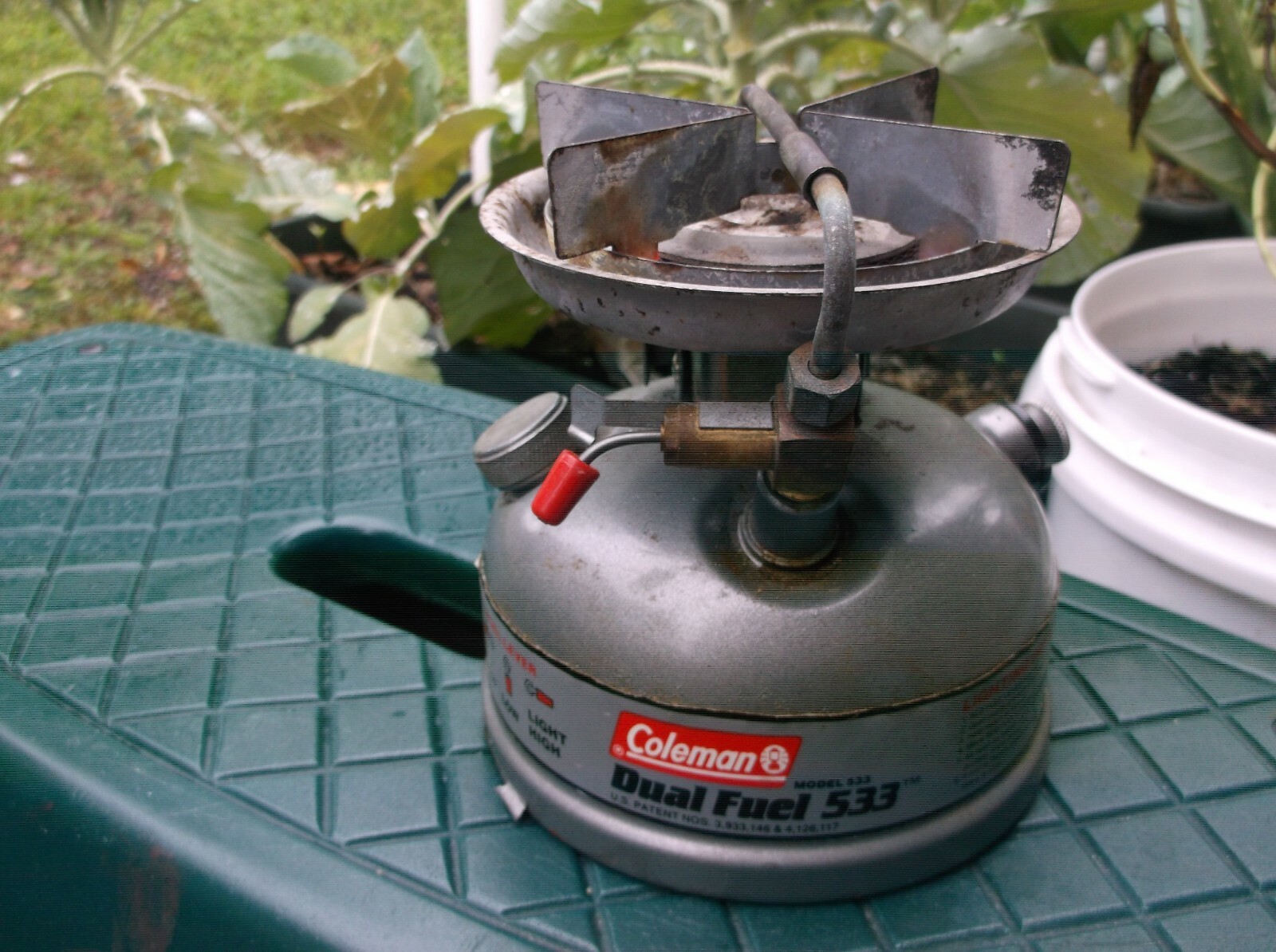 Coleman Model 533 Dual Fuel Gas Stove Single Burner Camping Backpacking