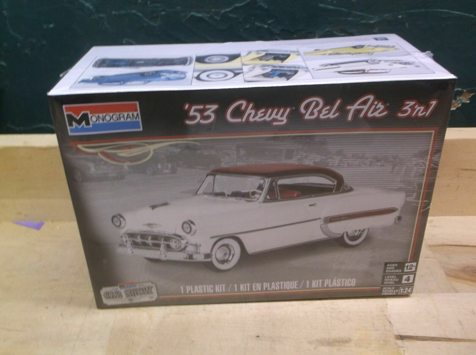 Monogram 854431 1 24 1953 Chevy Bel Air 3n1 Car Plastic Model Kit