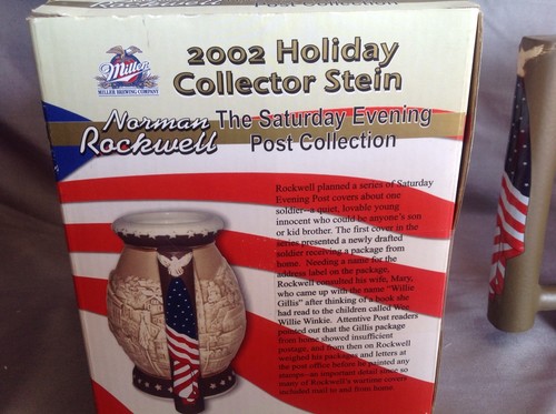 NEW- Miller Brewing Co.  Stein Norman Rockwell 2002 Package from Home