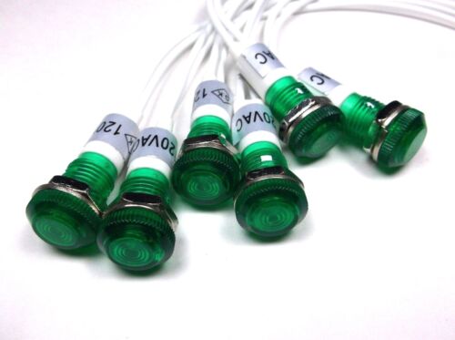 6 BBT 120 volt Waterproof Low Profile Green LED Indicator Lights