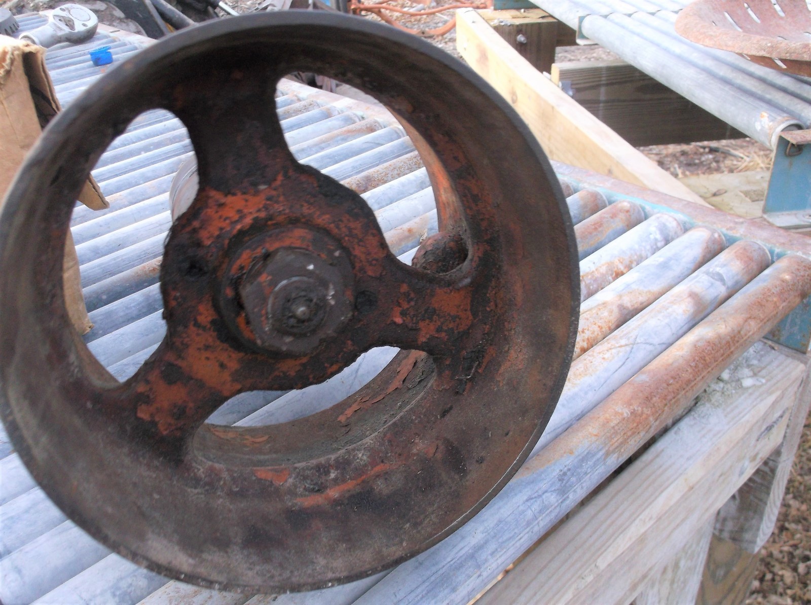 Allis Chalmers WD WD45 Tractor steel AC belt pulley drive assembly flatbelt part