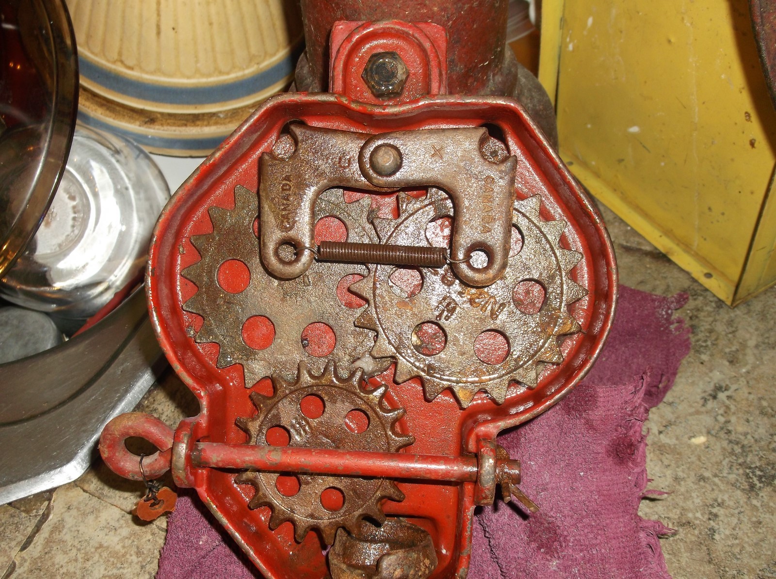 Vintage IH IHC GRAIN DRILL SELECTOR PLATE NICE International Harvester Red