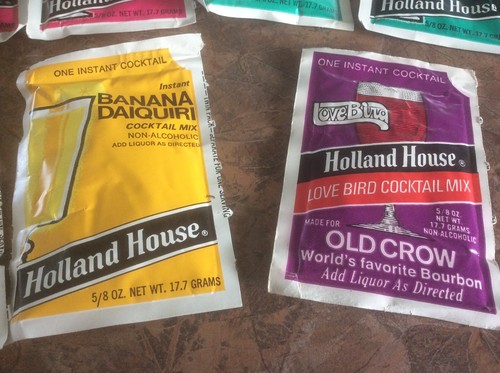 LOT of 16 Vintage Holland House Instant Cocktail Mix Packets RETRO DECORATION
