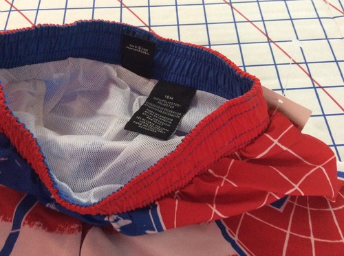 RED WHITE BLUE    SPIDER-MAN   Boys Size 18M Swim Trunks Swimming  NEW