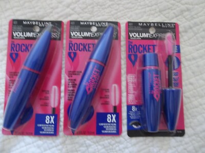 3 Maybelline Volume Express THE ROCKET Mascara In Very Black # 401