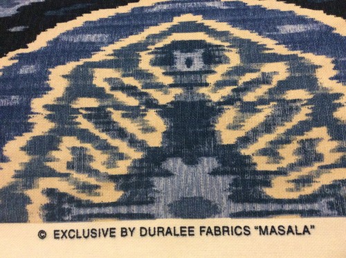Linen/Cotton Fabric By Duralee Masala 72031 146 Denim Blue Medallion 12 Yardsx54
