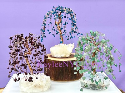 Wholesale Lot 3 Pcs Weeping Willow Tree With Angel Aura Base Crystal Healing