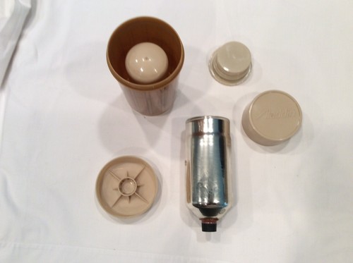 Vintage ALADDIN'S Best Buy Thermos Bottle Wide Mouth Pint Tan Brown Red Plaid