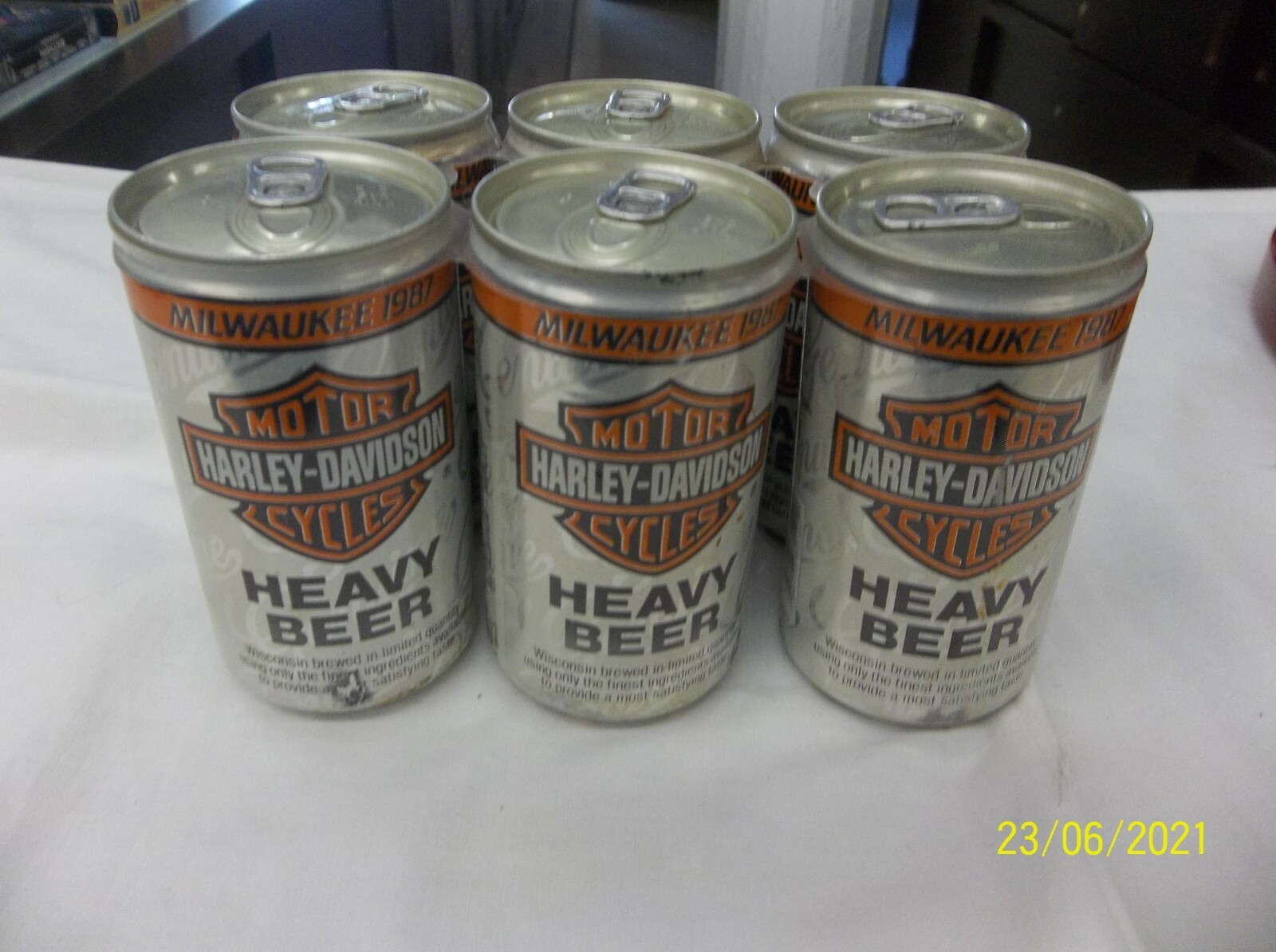 Vintage 1987 Harley Davidson/ Milwaukee Beer Cans- Empty 6