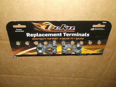 (2) DEKA Universal TOP MOUNT Battery Terminal~6 to 1 Ga.~Made In USA~Solid Lead
