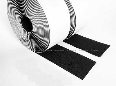 5 Feet 2'' Black Self Adhesive Hook & Loop Tape Fastener BAV50