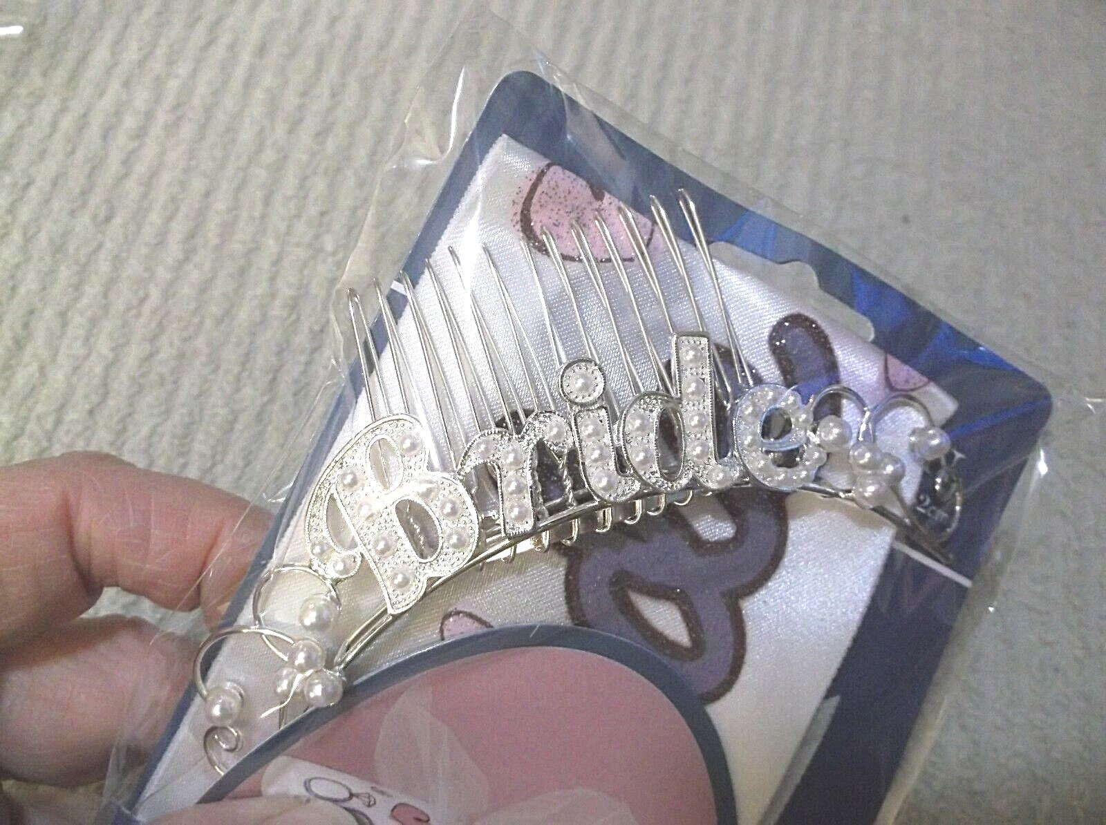 Bride to Be Crown Tiara Satin Sash Set Bridal Shower Accessories by Horizon  NEW