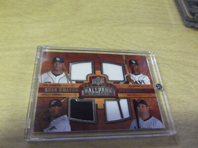 QUAD GAME-USED 2008 UD BALLPARK #248 UPTON-UGGLA-RAMIREZ-CRAWFORD--STORE