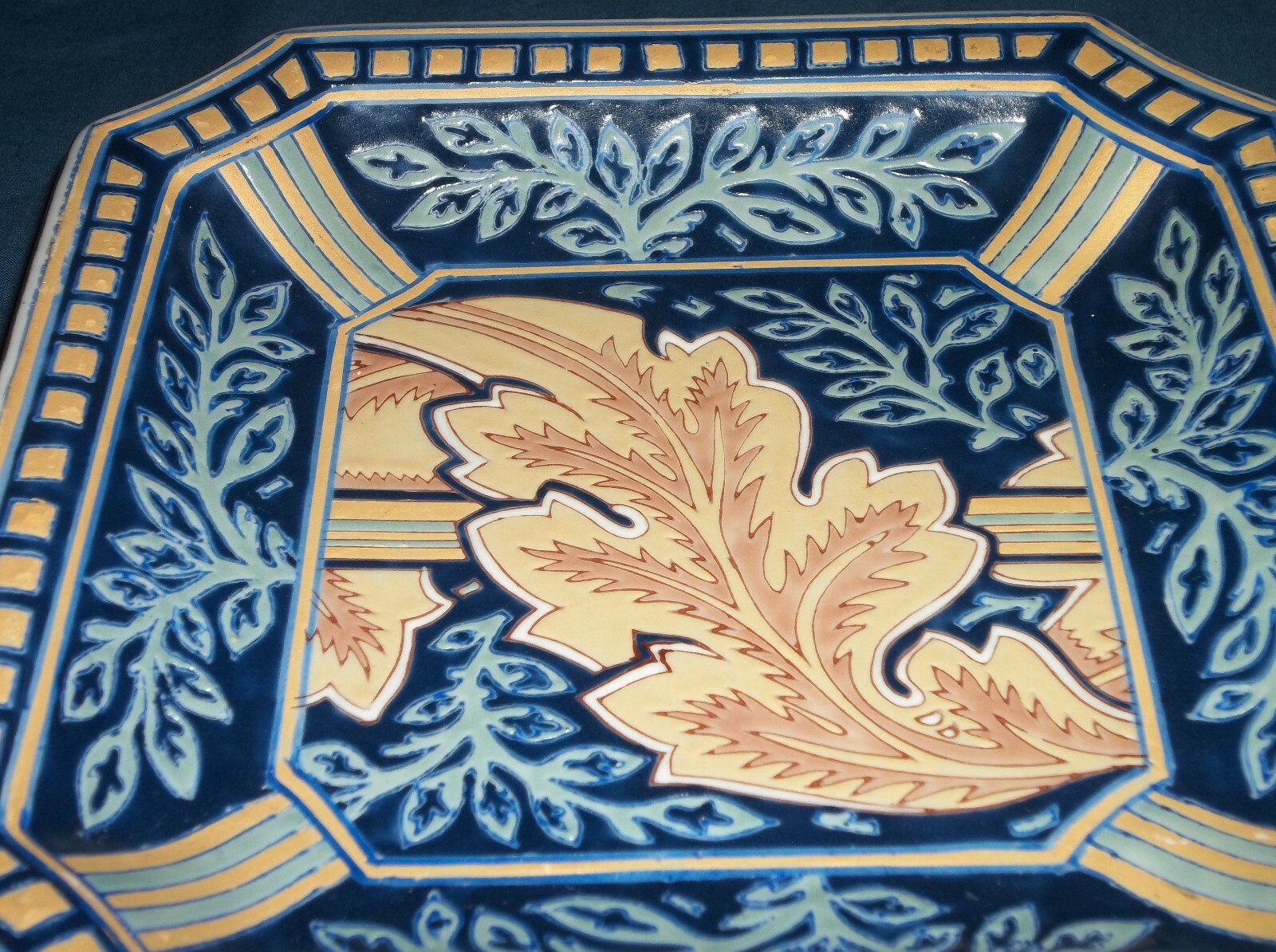 Vintage Decorative Andrea by Sadek Square Dish Blue   7 3/4