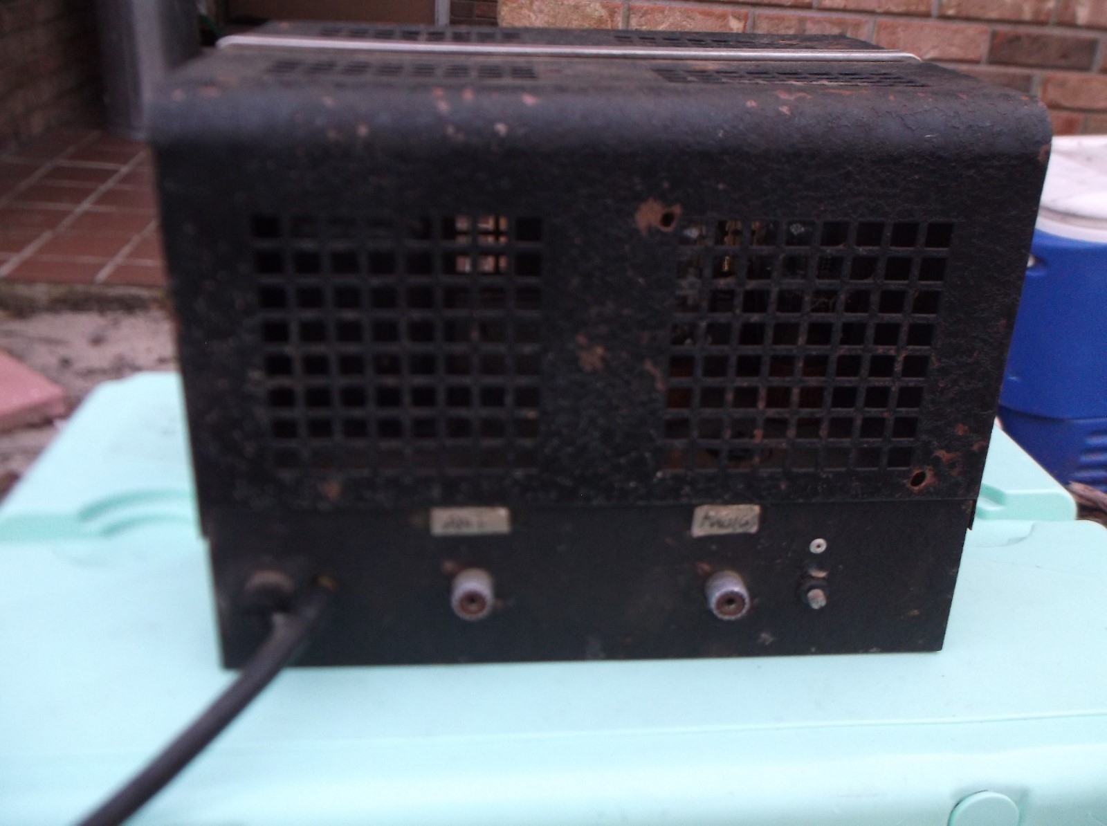 homebrew working 10 meter ham radio linear amplifier with four 807 tubes WORKS