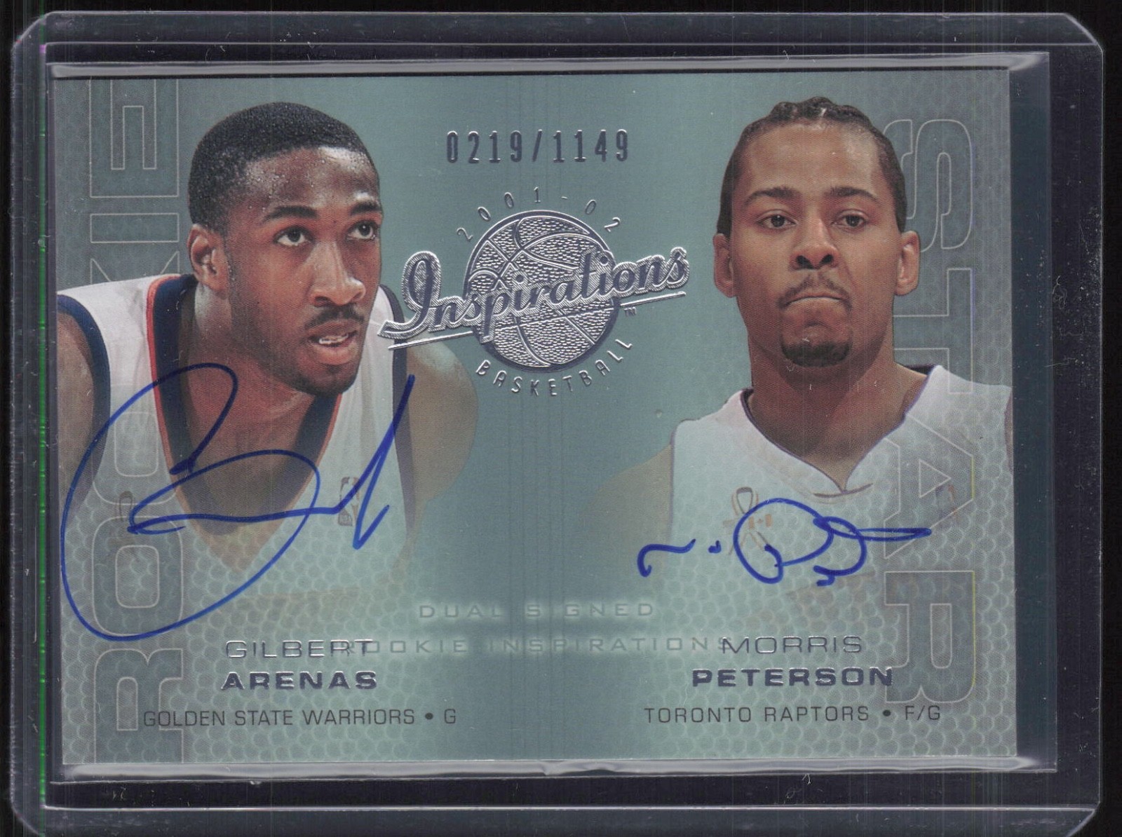 2001 Upper Deck Inspirations Gilbert Arenas Morris Peterson 219/1149 Auto RC
