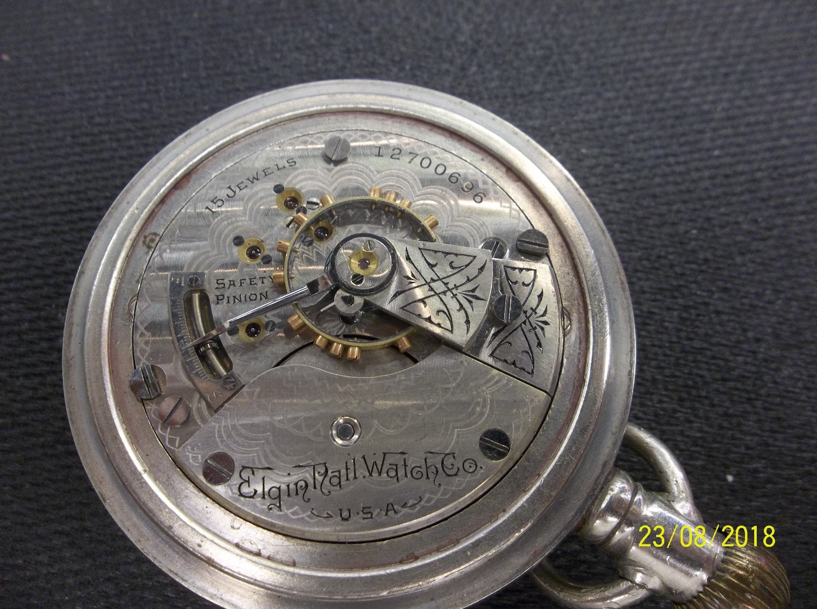 Vintage Elgin 317 15j 18s Pocket Watch, Silverode Case Not Running Parts Repair