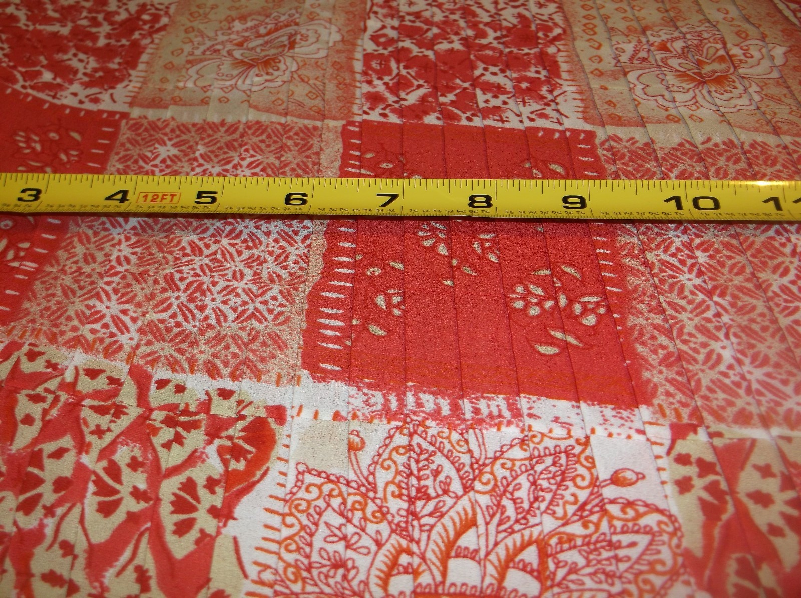 vtg hippie print sewing fabric, 2 7/8 yds 50 w