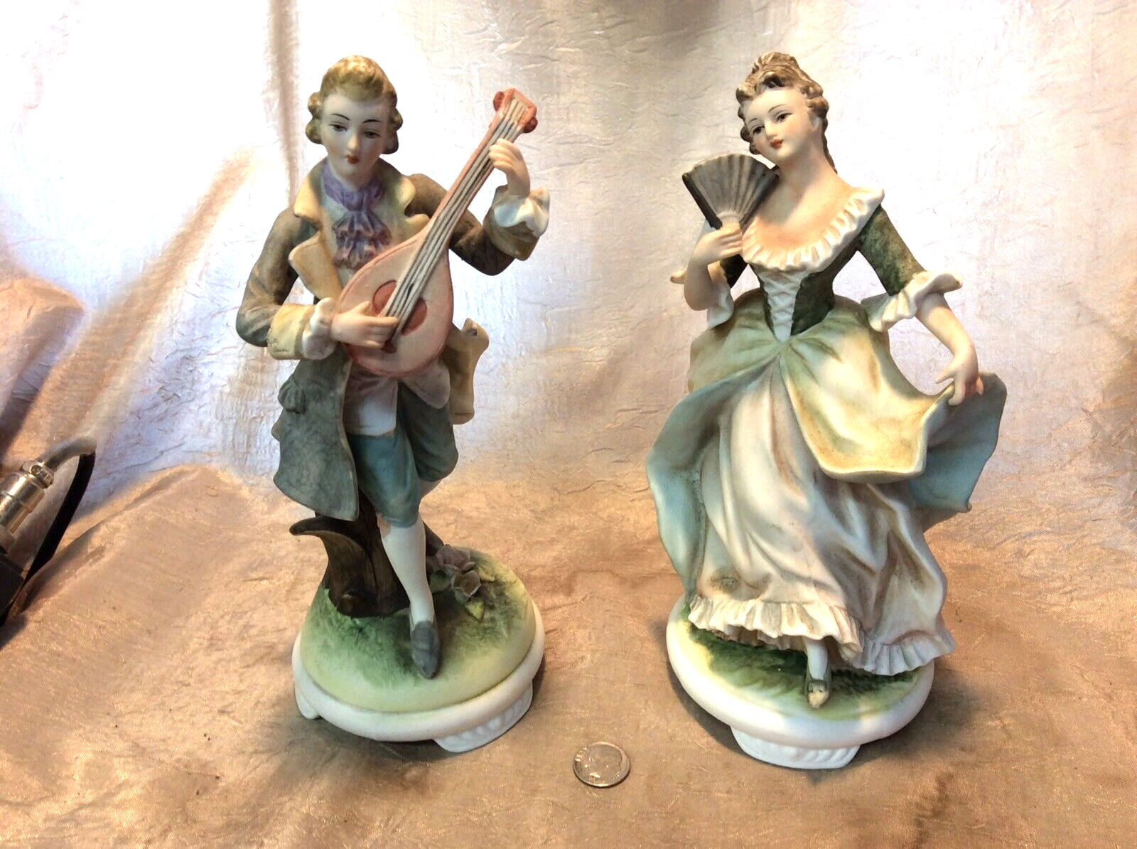 Vintage Hand Painted Lefton 7-3/4” Bisque Victoria & Albert