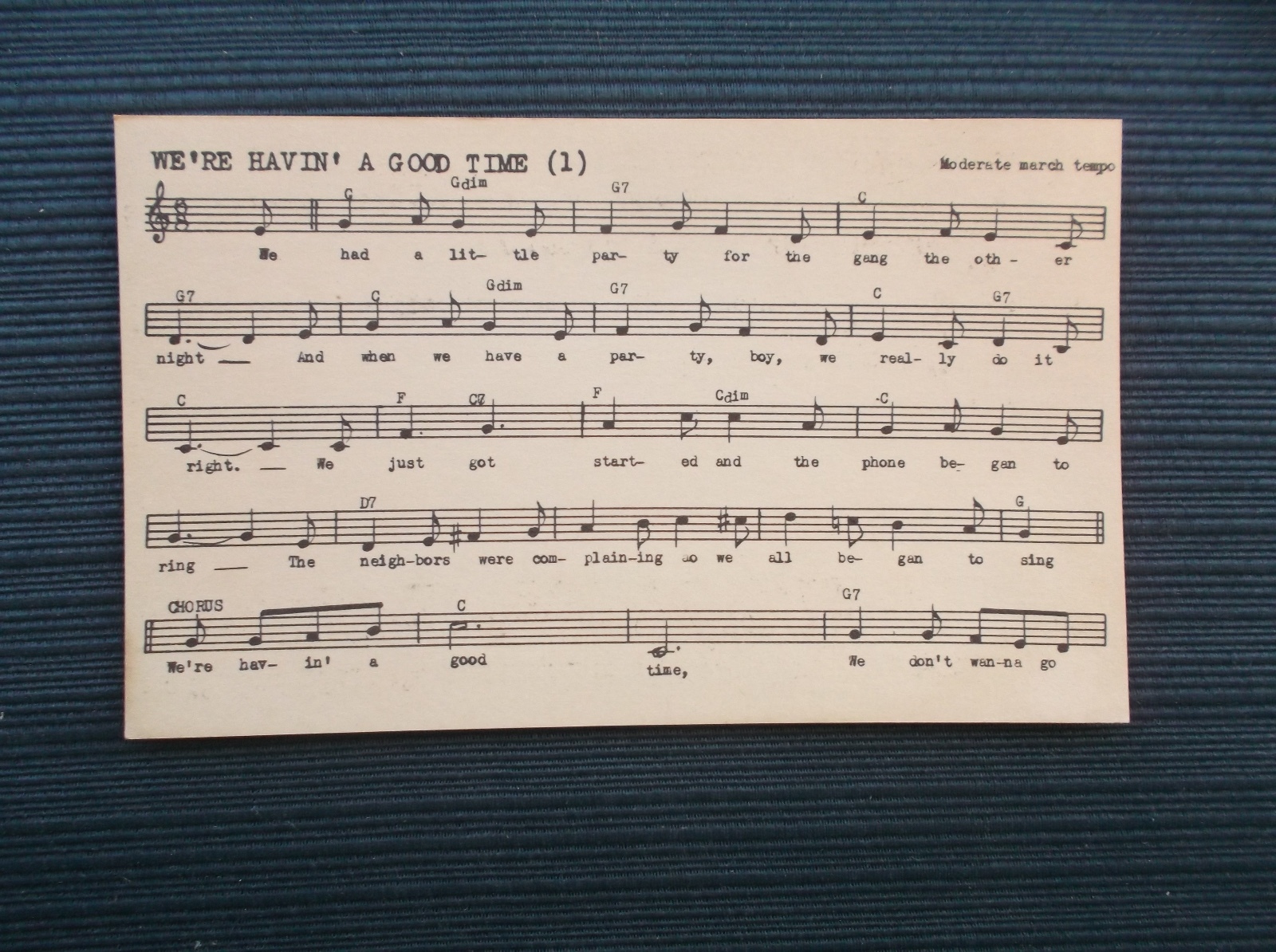 Tune Dex Card - We're Havin' A Good Time (1953) Charles Grean & Cy Coben #TDN